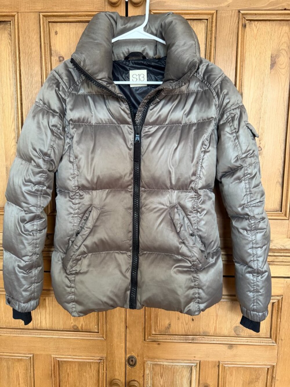 S13/NYC Silver Puffer Jacket size Small